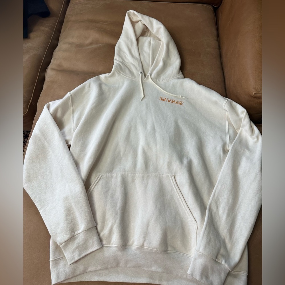 Fashion Nova Cream Color Graphic Savage Tiger Snake Hoodie Men’s Size Large - Picture 5 of 7